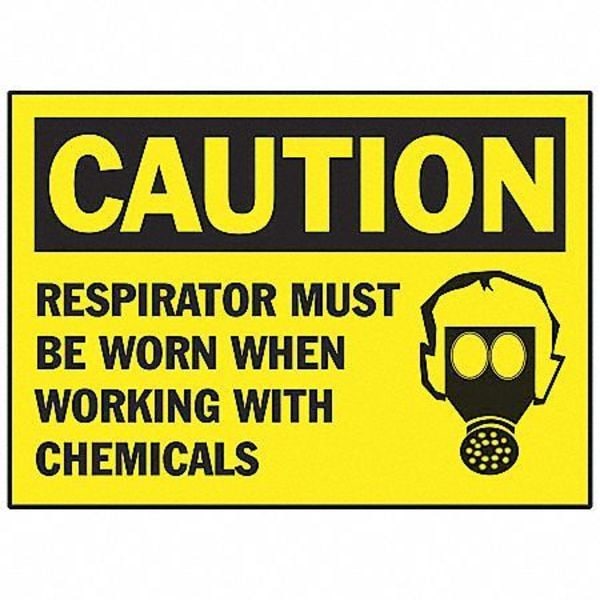 Brady Caution Label, 3-1/2 In. H, 5 In. W, PK5, 86183 - 86183