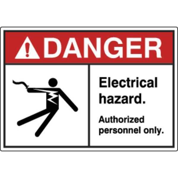 Zoro Select Label, Electrical Hazard, 3-1/2 in. H, PK5, HWL-535-708-5PK - HWL-535-708-5PK
