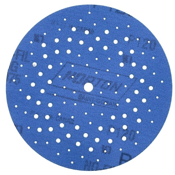 Norton Co 0 Sanding Disc, 5 in Dia, 1116 in Arbor, Coated, P120 Grit, Medium, Alumina Ceramic Abrasive - 3221