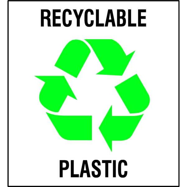 Brady Recycling Label, 10 In. H, 10 In. W, PK5, 20640LFLS - 20640LFLS