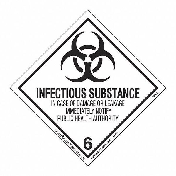 Labelmaster Infectious Substance Label, PK50 - LR17S