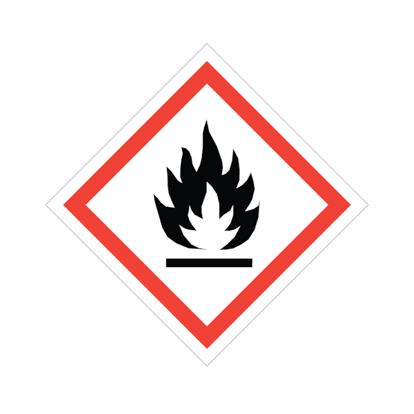 Nevs GHS Pictogram Label - Flammable w/Laminate 10" x 10" - GHS-10-FL