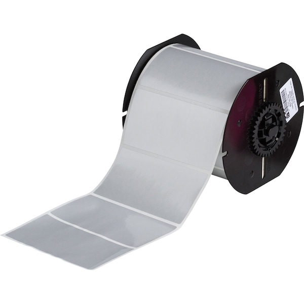 Brady B33 Metallized Polyester with 2 mil Adhesive Labels 2in H x 4in W Silver 750/RL - B33-55-434