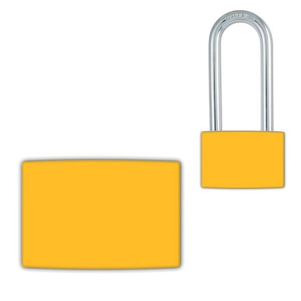 Idesco Padlock Label, 1-5/8inHx1-1/2inW, PK25, LMBBT107AAC - LMBBT107AAC