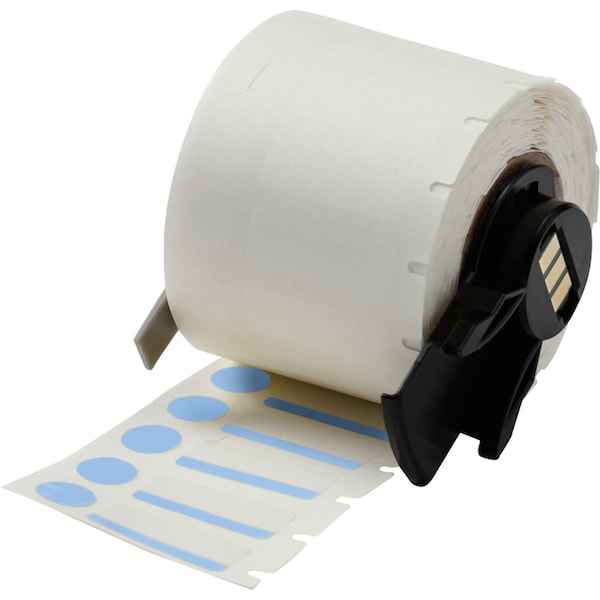 Brady Label, Color Blue/White, 1" W, 3/8" H - M6-98-494-BL
