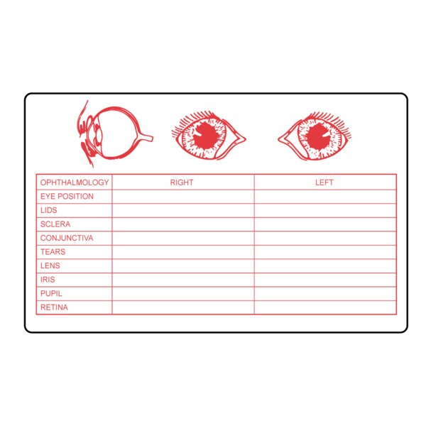 Nevs Eye Exam Label 2-1/2" x 4" White w/Red - VW-0064