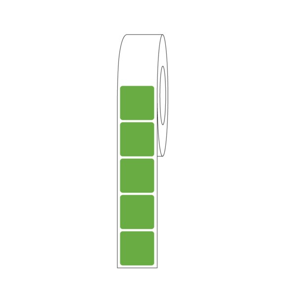 Nevs Xylene Resistant Slide Label, 7/8" x 7/8", 1 Across Green - CB-SL-78-TTP-1-G