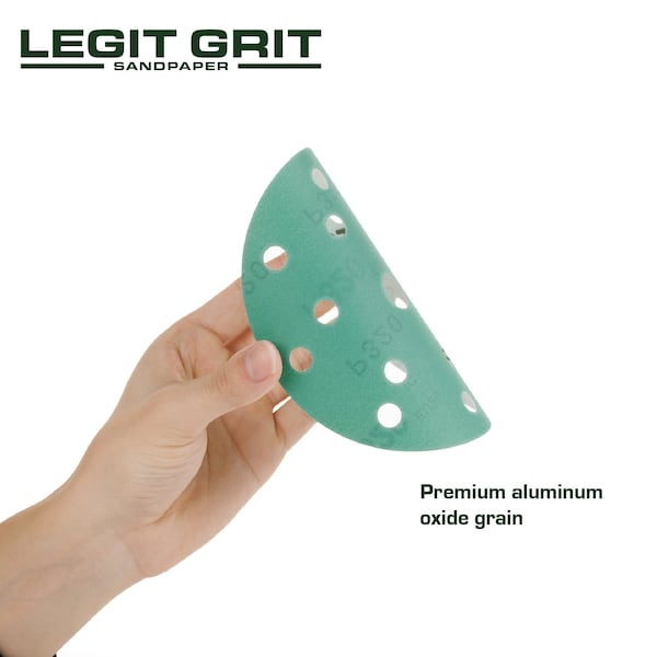 Legit Grit 6 inch Sand paper Disc, 15-Hole, 320 Grit, 50PK - LG6-15320-50