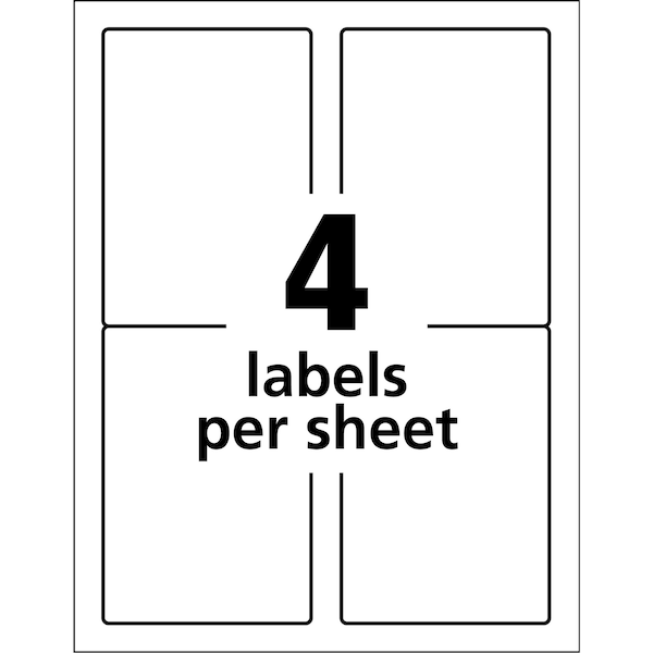 Avery Avery Durable ID Labels with TrueBlock Technology, 61532, Laser, 5" x 3-1/2", White, Pack of 200 - 7278261532