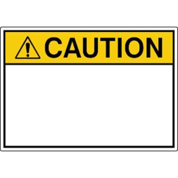 Zoro Select Label, Safety, 3-1/2 in. H, Caution, PK5 - OSL-935-5PK