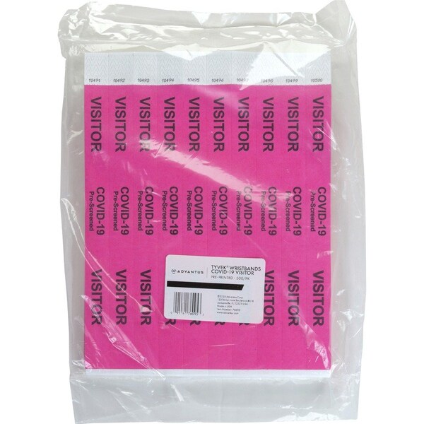 Advantus Wristband, Tyvek, Visitor, 500 10PK - AVT76095