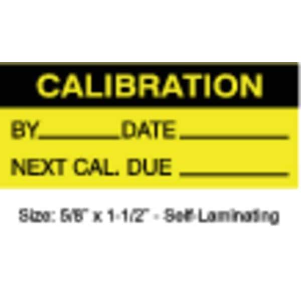 Stranco Calibration Label, ENG, Black/Yellow, PK350, TCFSL2-22136 - TCFSL2-22136