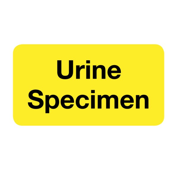 Nevs Label, Urine Specimen 7/8" x 1-5/8" Yellow w/Black - VW-0046