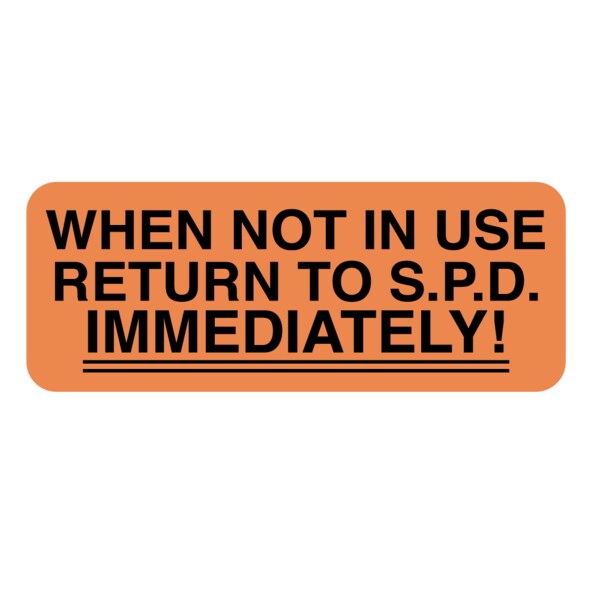 Nevs When not in Use Return toS.P.D.Immediately 7/8"x2-1/4" FlrOrange w/Blk - CS-9381