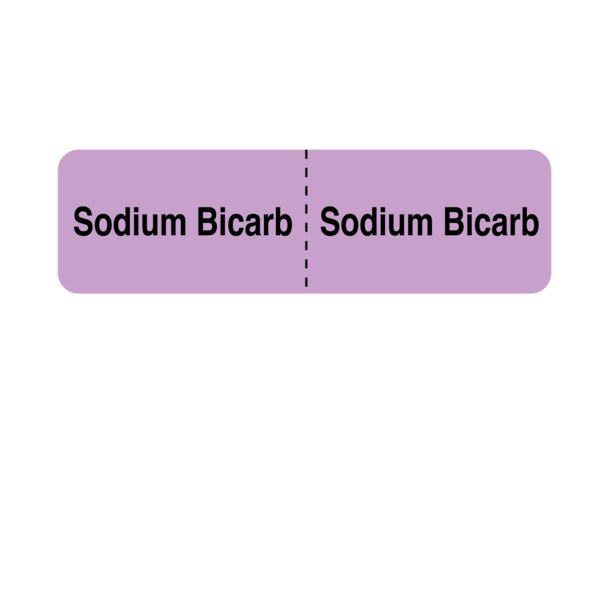 Nevs IV Drug Line Label - Sodium Bicarb/Sodium Bicarb 7/8"x3" Violet w/Blk - N-14841