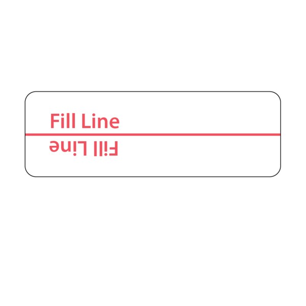 Nevs Label, Dose Fill Line 1/2" x 1-1/2" Clear w/Black - VW-0118