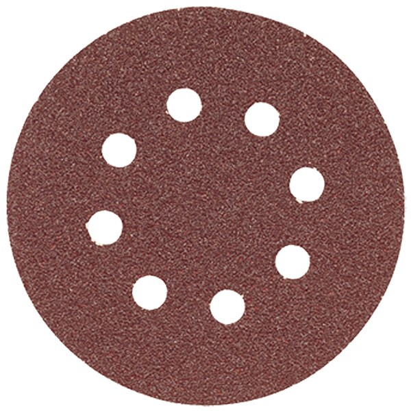 Bosch 5In Sanding Disc 8-Hole Red 80 Grit, 5" Dia, 8 Hole, Aluminum Oxide, 80 Grit - SR5R080