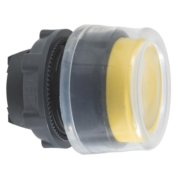 Cabeza Schneider Electric para botón pulsador no iluminado, Harmony XB5, plástico, saliente, amarillo, 22mm, retorno por resorte, con protector, sin marcar - ZB5AP5