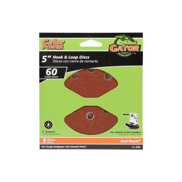 Gator Finishing 5PK 5 60G AO Sand Disc - 3725