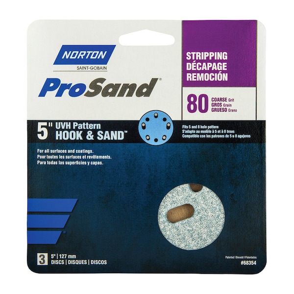 Norton Abrasives 8 Hole, Ceramic Alumina, 80 Grit, Coated Type - 07660768354