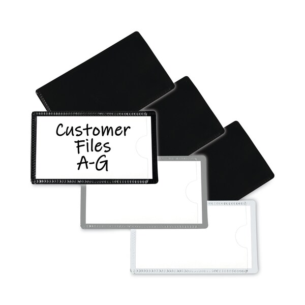 C-Line Products Slap-Stick Magnetic Label Holders, Side Load, 4.25 x 2.5, Gray, PK10 - 87701