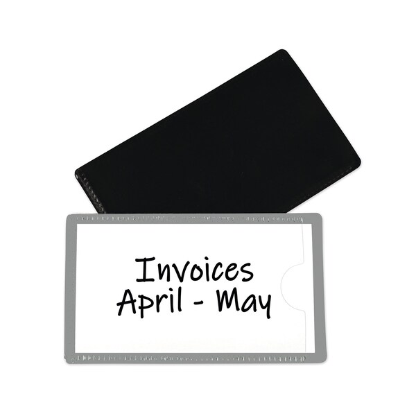C-Line Products Slap-Stick Magnetic Label Holders, Side Load, 4.25 x 2.5, Gray, PK10 - 87701
