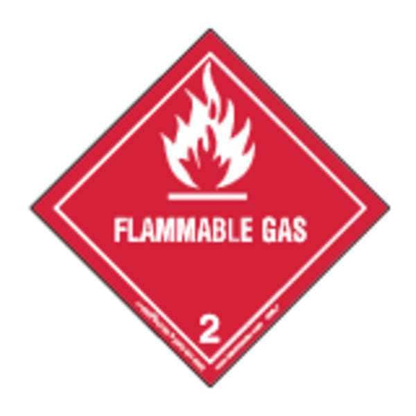 Labelmaster Flammable Gas Lbl, 100mmx100mm, Paper, 500 - HML7