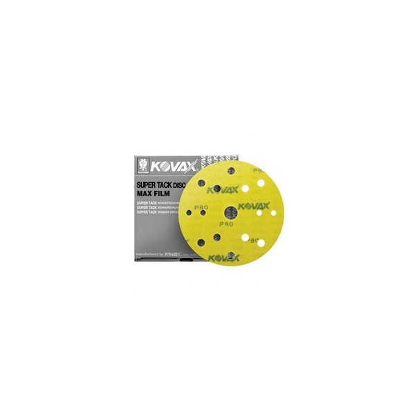 Eagle Abrasives KOVAX MaxFilm High Performance Sanding Disc, 6 in, 15 Holes, 80 Grit, 50PK - 523-0080