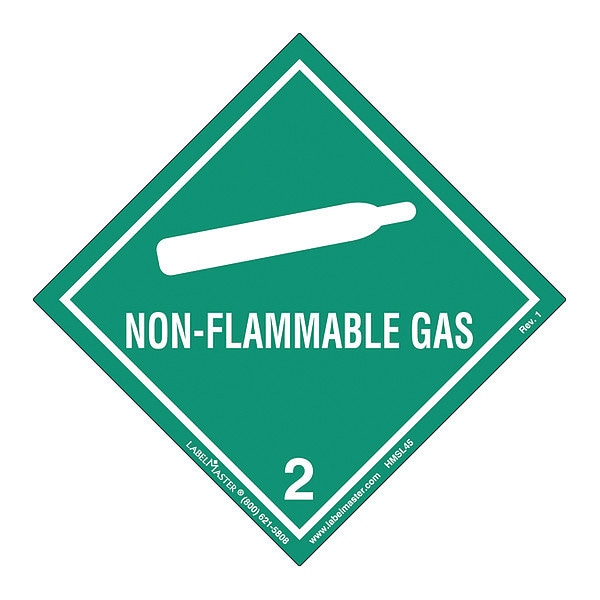 Labelmaster Non-Flammable Gas Label, Worde, PK25 - HMSL45S