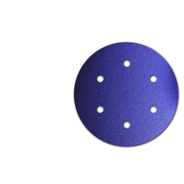 Continental Abrasives 6" 2000 Grit Zirconia Purple Film Hook & Loop Disc 6 Hole - SD-60HP6K20