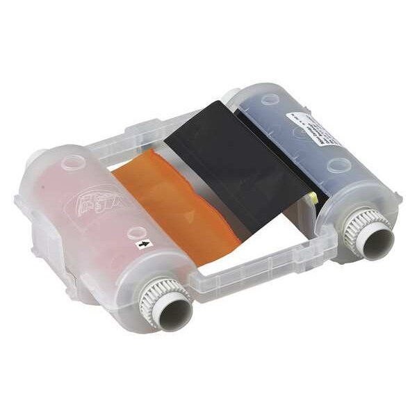 Brady Ribbon Cartridge, 4-1/8" W, 200 ft. L, Black/Orange - 76771