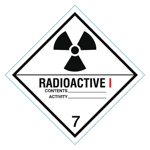 Stranco 4" x 4", DOT Label, Radioactive I Legend, Black on White - HMSL-0050-P500