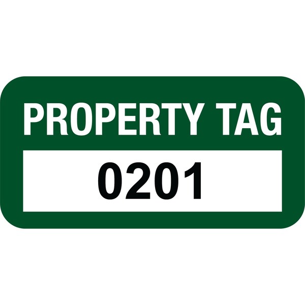 Lustre-Cal VOID Label PROPERTY TAG Green 1.50in x 0.75in  Serialized 0201-0300, 100PK - 253774VO1G0201