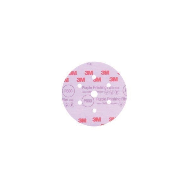 3M 3M Purple Finishing Film Hookit Disc Dust-Free, 30770, 6 in, P800, 50PK - 7100122726