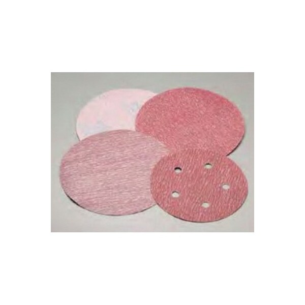 Carborundum Abrasives 3 In. Carbo Premier Red Dri-Lube Grip-On Paper H&L Disc P180 Grit, 50PK - 5539570020