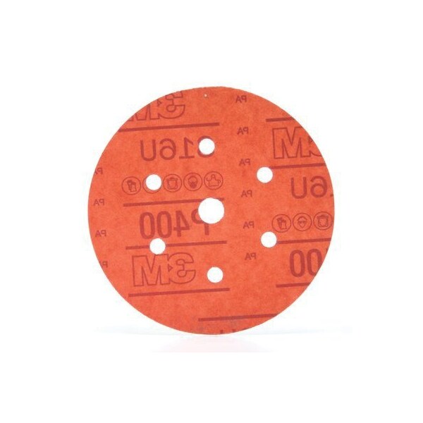3M 3M Red Abrasive Hookit Disc D/F, 01139, 6 in, P400, 50 discs per box, 50PK - 7000045455