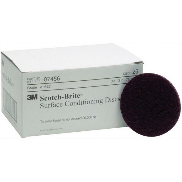 3M Scotch-Brite Surface Conditioning Disc 07456, 3 inxNH A MED5, 25PK - 7000120659