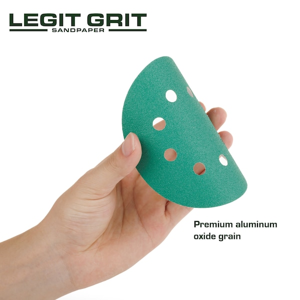 Legit Grit 5 inch Sand paper Disc, 8-Hole, 120 Grit, 150PK - LG5-8120-150
