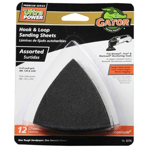 Gator Finishing Ali Industries 3775 3 in. Assorted; Hook & Loop Sandpaper - 205691