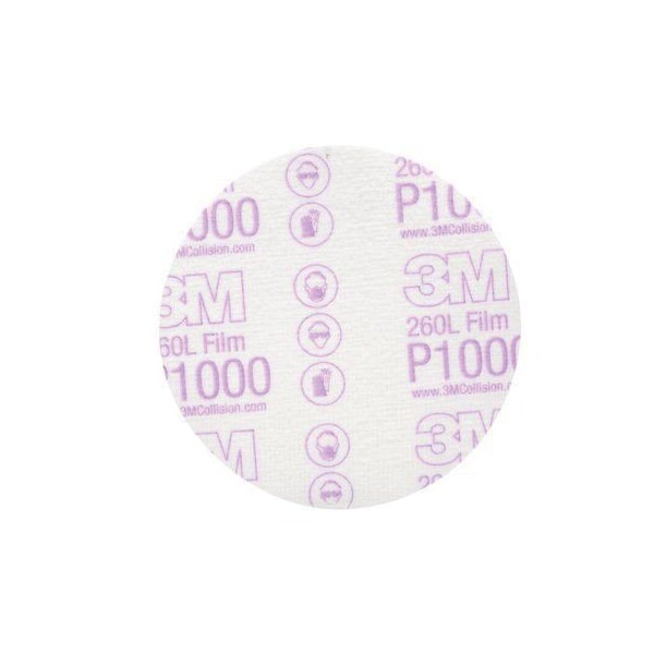 3M 3M Hookit Finishing Film Disc, 00953, 5 in, P1000, 100 dscs pr bx, 4 bxs pr cs, 100PK - 7000000564