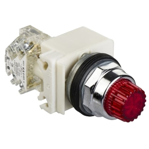 Botón pulsador iluminado de Schneider Electric, 30 mm, 1NA/1NC, Rojo - 9001K2L38LRRH13