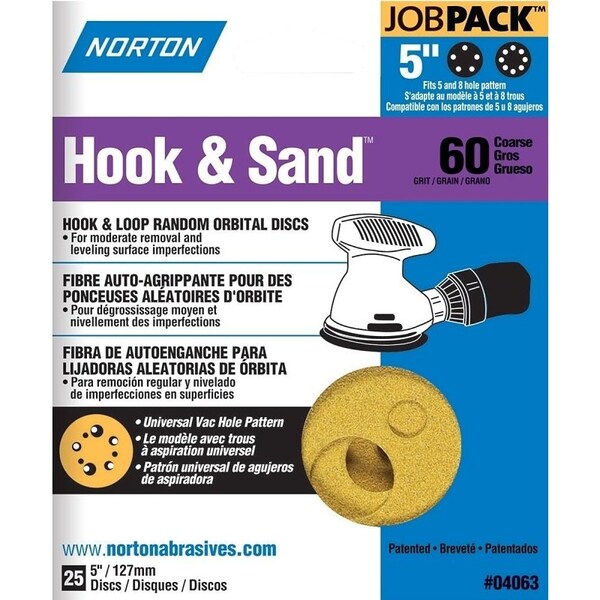 Norton Co SANDING DISC HL 5IN 60GRIT - 4063