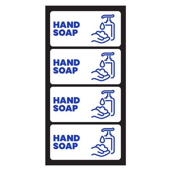 Fuel Stickers Hand Soap Label, Commercial Hand Soap Dispenser Sticker Label, Hvy-Dty, 2''x1'', 4PK - Z-2X1HDSP-20PK