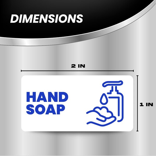 Fuel Stickers Hand Soap Label, Commercial Hand Soap Dispenser Sticker Label, Hvy-Dty, 2''x1'', 4PK - Z-2X1HDSP-20PK