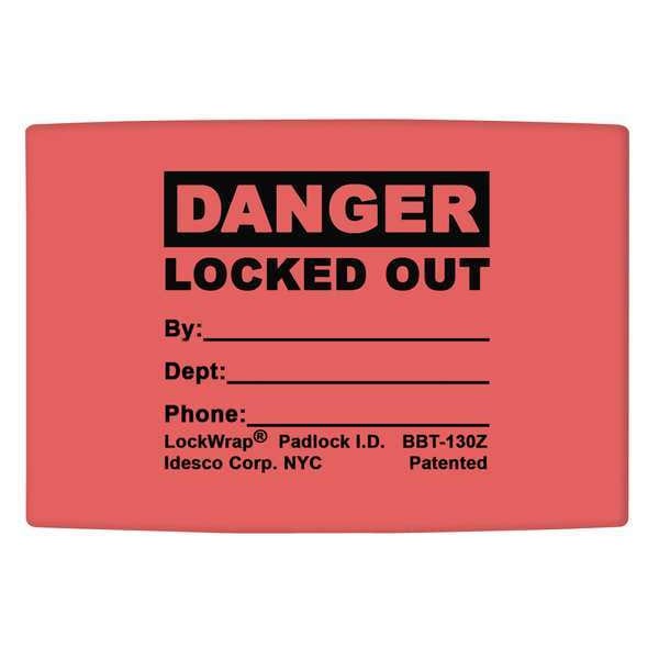 Idesco Padlock Label, 1-5/8inHx1-1/2inW, PK25, LMBBT126AAC - LMBBT126AAC