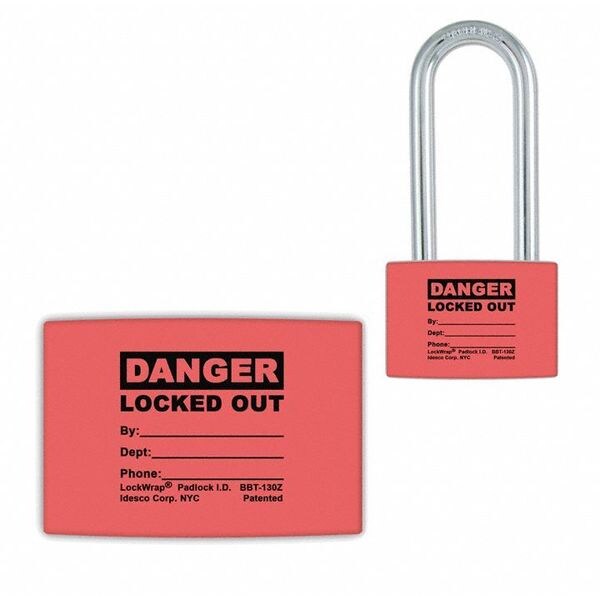 Idesco Padlock Label, 1-5/8inHx1-1/2inW, PK25, LMBBT126AAC - LMBBT126AAC