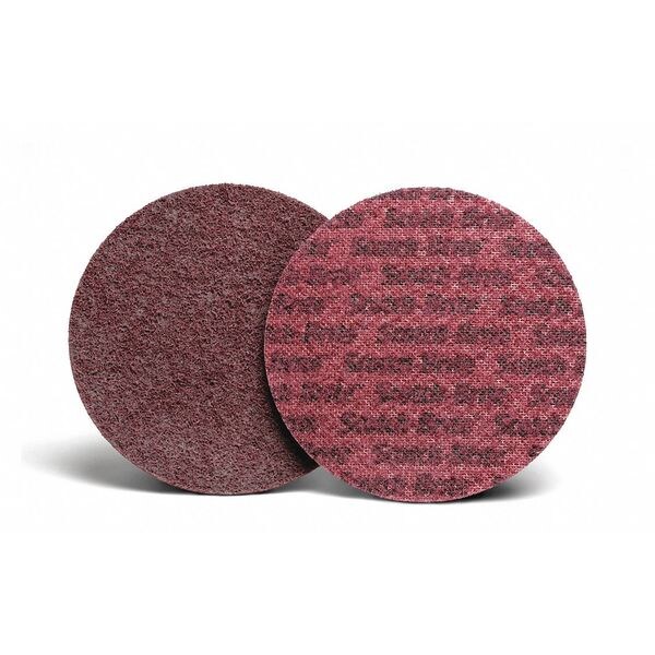 Scotch-Brite Hook-and-Loop Surface Conditioning Disc, 4" Dia, No Hole, Aluminum Oxide, 100 Grit, Non-Woven Type - 7100075574
