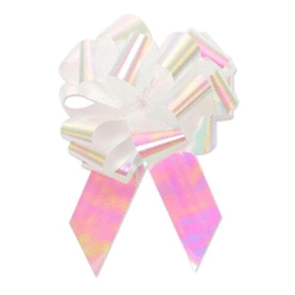 Ggw Presents 5 in. Pull Bow Ribbon - Iridescent White - GG2446663