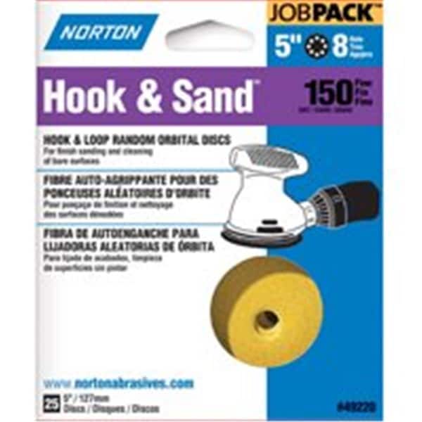 Norton Co 49220 5 In. Hook & Sand Disc 8 Hole 150 Grit - NO386034