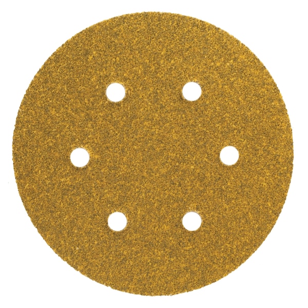 Norton Abrasives Gold Reserve No-Fil NorGrip Paper H&L Vacuum Disc A296 Aluminum Oxide P80 Grit, 50PK - 66623334786